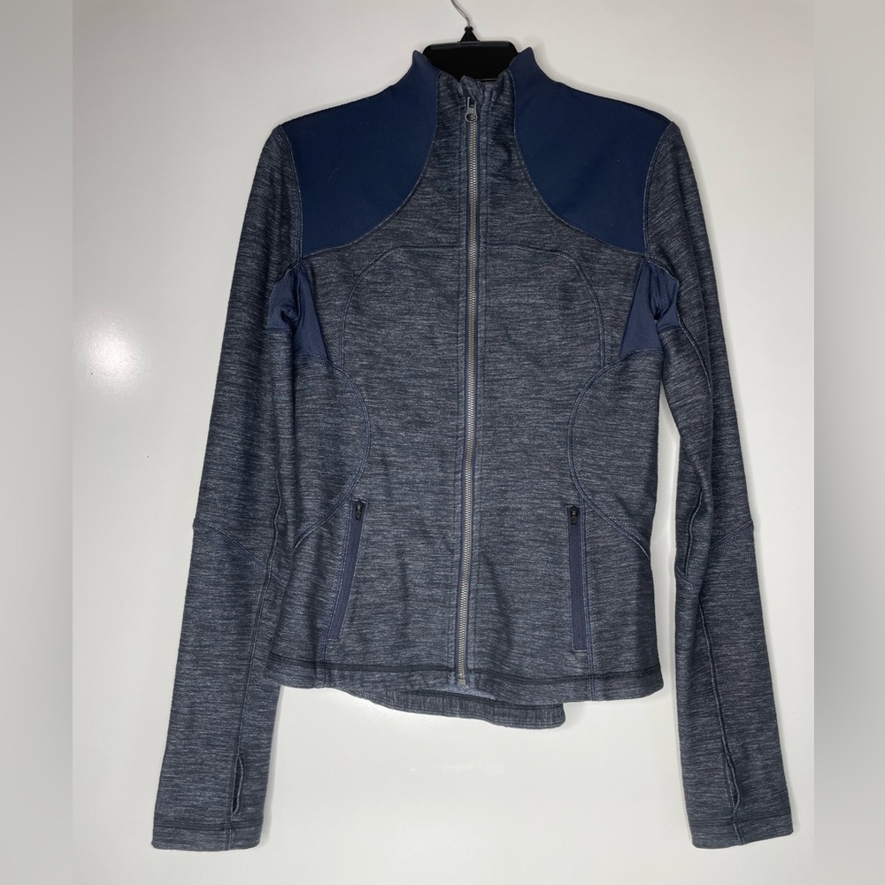Lululemon Womens Blue Heather Long Sleeve Full-Zip Define Jacket Size 8.